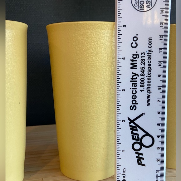 Vintage Tupperware Tumblers Cups 12oz Set of 3 Golden Harvest - Picture 4 of 4